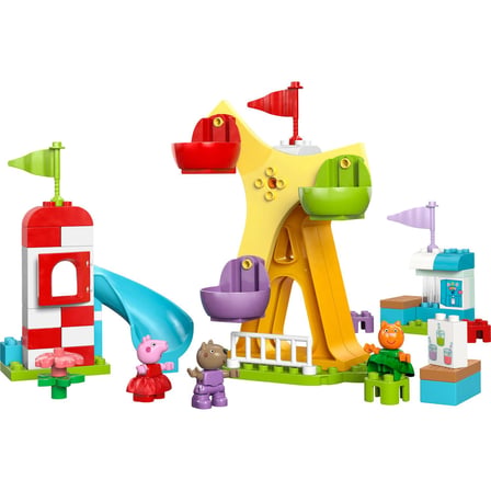 LEGO DUPLO Peppa Pig Lunapark 10453-2 Yaş ve Üzeri Kız ve Erkek Çocuklar için Dönme Dolap, Kaydırak,
