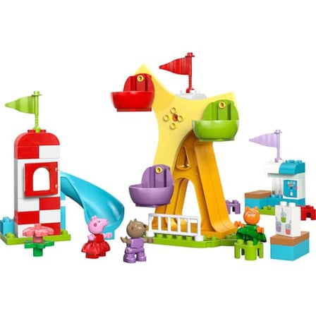 LEGO DUPLO Peppa Pig Lunapark 10453-2 Yaş ve Üzeri Kız ve Erkek Çocuklar için Dönme Dolap, Kaydırak,