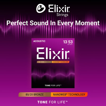 Elixir 013-053 Nanoweb Bronz Akustik Gitar Teli (11182)
