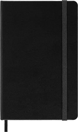 Moleskine Klasik Noktalı Kağıt Defter, Sert Kapaklı ve Lastikli Kapaklı Günlük, Siyah Renkli, Cep Boyu 9 x 14 cm, 192 sayfa