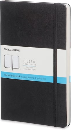 Moleskine Klasik Noktalı Kağıt Defter, Sert Kapaklı ve Lastikli Kapaklı Günlük, Siyah Renkli, Cep Boyu 9 x 14 cm, 192 sayfa