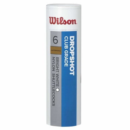 Wilson Badminton topu, Dropshot Shuttlecocks, 6'lı paket, beyaz, plastik/doğal mantar, WRT6046WH