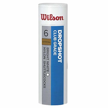 Wilson Badminton topu, Dropshot Shuttlecocks, 6'lı paket, beyaz, plastik/doğal mantar, WRT6046WH