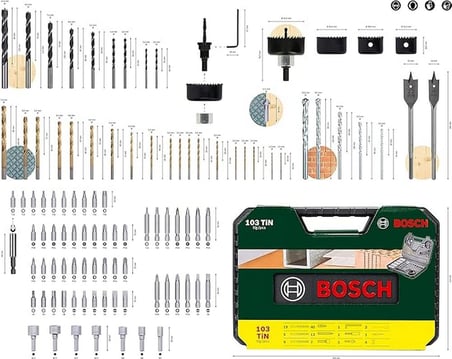Bosch Professional Accessories 2607017367 Matkap Seti Dahil V-Line Titanium 103-Parça