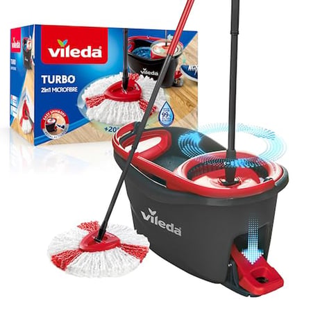 Vileda Turbo 2in1 Komple Temizlik Seti, 130 cm Uzayan Sap, Üçgen Başlık