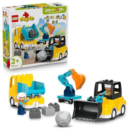 LEGO DUPLO Kasabası 3'ü 1 Arada İnşaat Araçları 10475