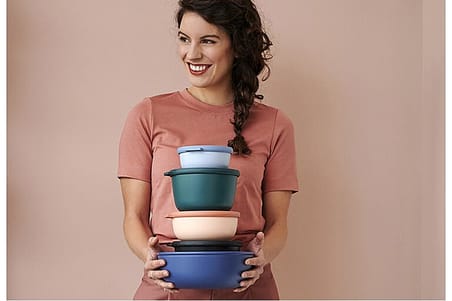 Mepal - Multi Bowl Cirqula Round - Kapaklı Saklama Kabı - Buzdolabı için hava geçirmez saklama kutusu ve mikrodalga fırın kabı olarak uygundur - 3000 ml - Nordic