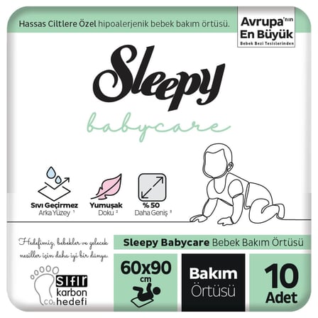 Sleepy Babycare Bebek Bakım Örtüsü 10 Adet