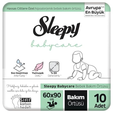 Sleepy Babycare Bebek Bakım Örtüsü 10 Adet