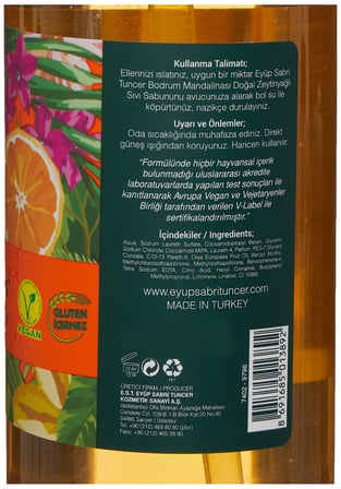 Eyüp Sabri Tuncer Doğal Zeytinyağlı Sıvı Sabun Bodrum Mandalinasi Pet Şişe (500 ml)
