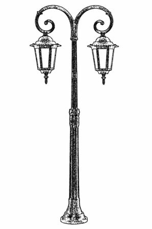 AVONNI BSU-68061-BSY-M2-BOP Kahverengi Elektrostatik Toz Boyalı Dış Mekan Aydınlatma, E27, Aluminyum, Cam, 56cm
