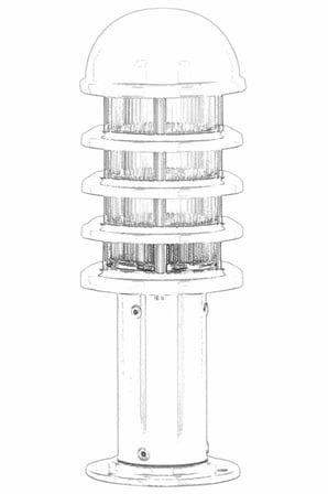 AVONNI BSU-68136-GR-K Beyaz Elektrostatik Toz Boyalı Dış Mekan Aydınlatma, E27, Aluminyum,, Polikarbon Cam, 13cm