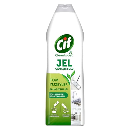 Cif Jel Yüzey Temizleyici Cleanboost Tüm Yüzeyler için Leke Çıkarıcı Çamaşır Sulu Bahar Ferahlığı 750 ml
