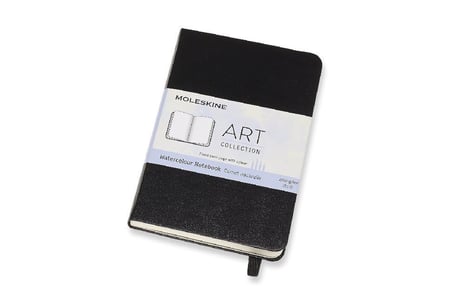 Moleskine yaratıcı not defteri, sulu not defteri, cep, A6, 200 g sulu kağıdı, sert kapak, siyah. Cep/A6