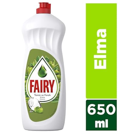 Fairy Temiz & Ferah Sıvı Bulaşık Deterjanı 650 ml Elma Kokulu