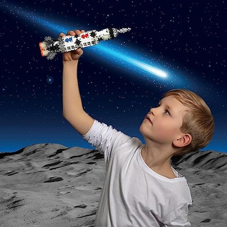 Plus Plus Saturn V Rocket, 240 Parça, Tüp İnşa ve Yapı Seti Oyuncağı