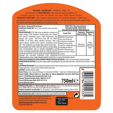 Mr Muscle Advanced Power Virüs Etkili Banyo, 750 ml