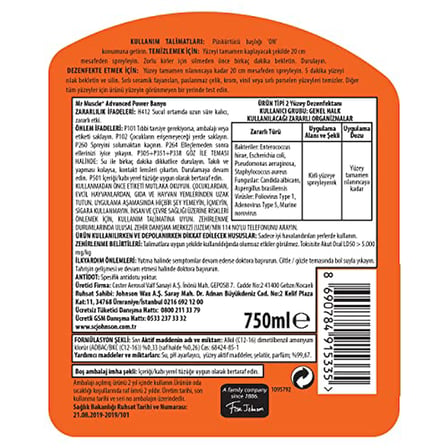 Mr Muscle Advanced Power Virüs Etkili Banyo, 750 ml