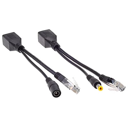 Alfais 4252 Ip Kamera Kablosu Poe Set Ethernet Adaptör Güç Power Kablosu, Siyah
