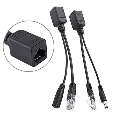 Alfais 4252 Ip Kamera Kablosu Poe Set Ethernet Adaptör Güç Power Kablosu, Siyah