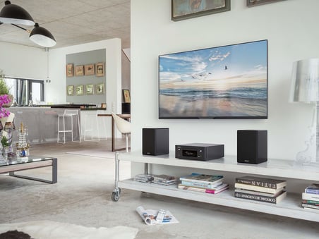 Denon SCN10 TV Ses Sistemi İçin İki Yönlü HiFi Hoparlör, 2 x 65 W, Alıcılar ve Amplifikatörler İle Uyumlu, Siyah SCN10BKEM