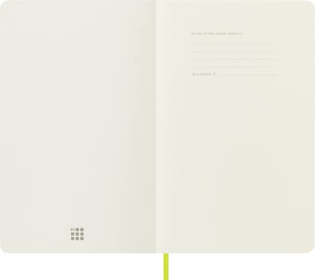 Moleskine - Klasik not defteri, boş sayfalar, yumuşak kapak ve elastik kilit, boyut 13 x 21 cm, limon yeşili, 240 sayfa