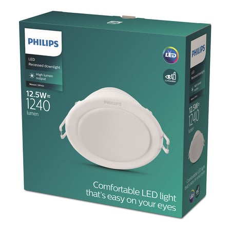 Philips LED gömme spot Meson, yuvarlak, beyaz, 12.5 W, nötr beyaz ışık (3.000 K)