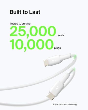 Belkin USB-C Kablosu (Boost Charge USB-C-USB Kablosu, Note10, S10, Pixel 4, iPad Pro, Switch ve daha fazlası için USB C Tipi Kablosu) 1 metre, Beyaz