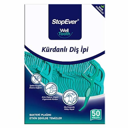 Stopever Nane Ferahlığı Kürdanlı Diş İpi 50 Adet (1 X 50 Adet)