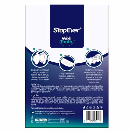 Stopever Nane Ferahlığı Kürdanlı Diş İpi 50 Adet (1 X 50 Adet)