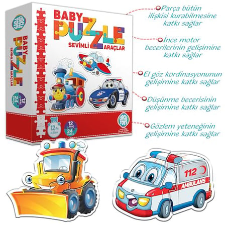 Circle Toys Baby Puzzle Sevimli Araçlar