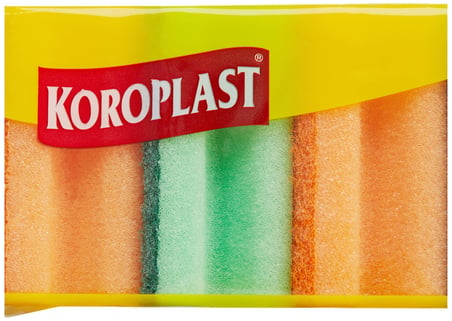 Koroplast Çift Taraflı Oluklu Bulaşık Süngeri 5'li, Çizik  İz Bırakmaz, Yağ ve Leke Çıkarıcı Mutfak