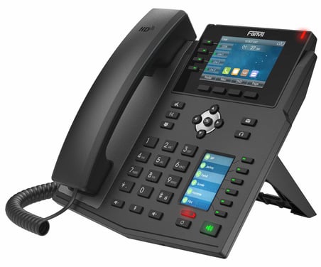 Fanvil X5U High-End VoIP Telefon, 3,5 inç Renkli Ekran, DSS Tuşları için 2,4 İnç Yan Renkli Ekran. 16 SIP Hatları, Çift Bağlantı Noktalı Gigabit Ethernet, Güç Adaptörü Dahil Değildir