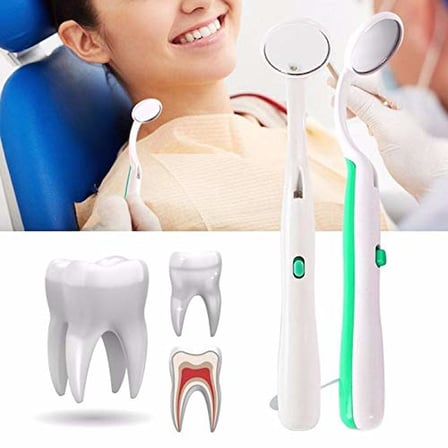 Ağız Sağlığı Bakımı Diş Tanı Aynası LED Işıklı Mavi Açık