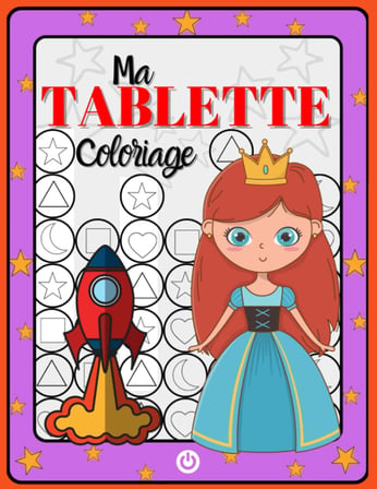 Ma tablette coloriage: Couverture violette - Ma tablette coloriage - cahier de coloriage pour enfant