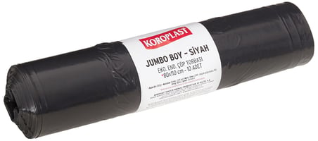 Koroplast Boy Ekonomik Endüstriyel Çöp Torbası 10'lu 20 Adet 80x110 Cm, Sızdırmaz Yırtılmaz,
