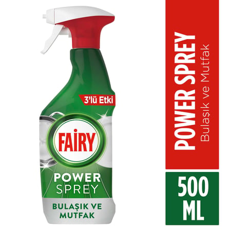 Fairy Power Sprey, 3'ü 1 arada, Bulaşıklarınız Ve Mutfağınız Için Zahmetsiz Temizlik Ve Parlaklık, L