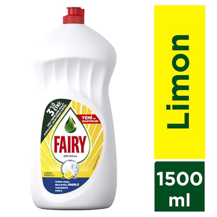 Fairy Orijinal Sıvı Bulaşık Deterjanı 1500 ml Limon Kokulu