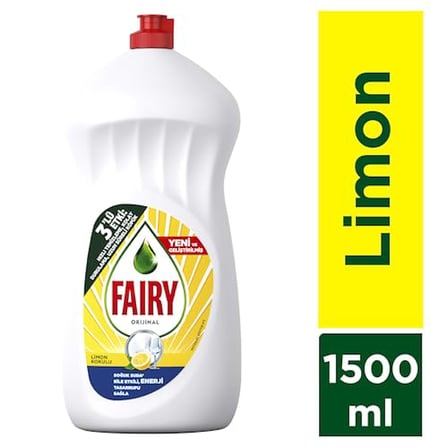 Fairy Orijinal Sıvı Bulaşık Deterjanı 1500 ml Limon Kokulu