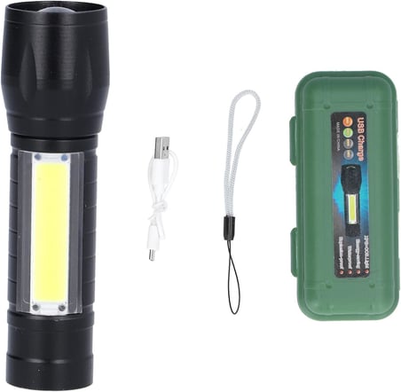 Taktikal Led USB ŞARJLI Ultra Güçlü Mini Boy El Feneri [Enerji Sınıfı A++]
