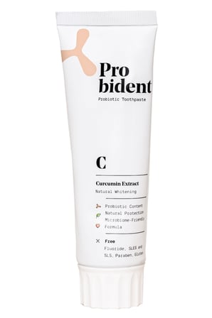Probident Aktif Probiyotik Doğal Florürsüz Diş Macunu Zerdeçal Özüt Ilaveli Doğal Beyazlık 75 mL