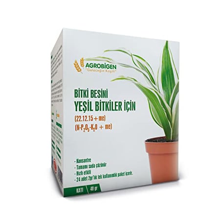 Agrobigen Yeşil Bitkiler için Bitki Besini(Katı-2 gr x 24 adet)