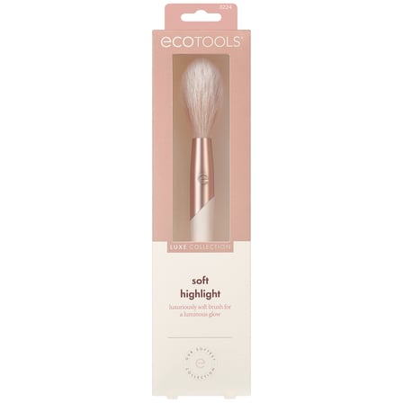 EcoTools Luxe Yumuşak Vurgulayıcı Makyaj Yüz Pudrası Fırçası, Şeffaf, Aydınlık Parıltı, Üstün Kalite