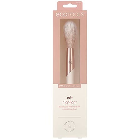 EcoTools Luxe Yumuşak Vurgulayıcı Makyaj Yüz Pudrası Fırçası, Şeffaf, Aydınlık Parıltı, Üstün Kalite