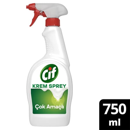 Cif Krem Sprey Çok Amaçlı Amonyak Yüzey Temizleyici Yağ ve Kir Çıkarıcı 750 ml