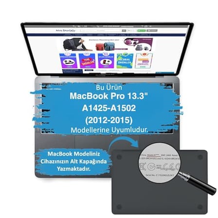 McStorey MacBook Pro 13 inç Kılıf Uyumlu, Mat Sert Kapak Eski HDMI Model 2012-2015 A1425 A1502, Çizi
