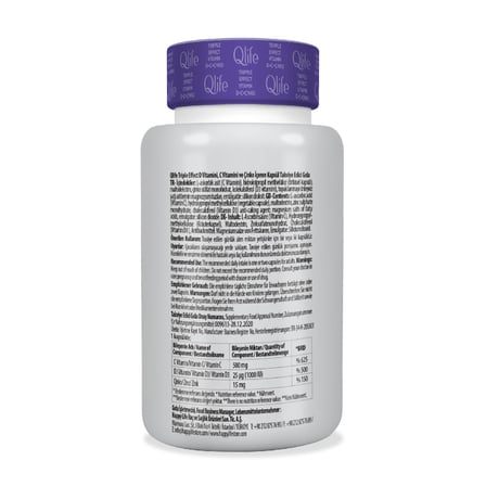 Qlife Tripple Effect Vitamin C+D Çinko 60 Kapsül
