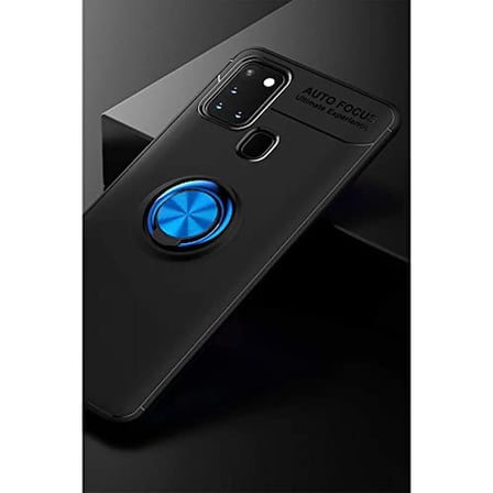 Nevarium Dtech A21S Uyumlu Kılıf Yüzüklü Silikon Range Siyah-Mavi