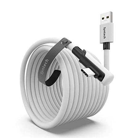 Syntech Bağlantı Kablosu 20 FT Quest2/Quest Pro/Pico 4 Aksesuarları ve PC/Steam VR, Yüksek Hızlı PC Veri Transferi, VR Kulaklık ve Oyun Bilgisayarı için USB C Kablosu