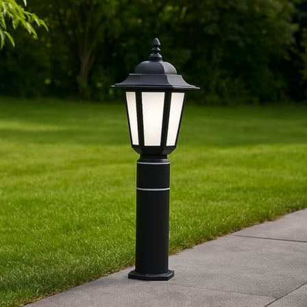 Zita Klas 60cm Bahçe Aydınlatma Direk Lambası | Dış Mekan Set Üstü Aplik | E27 Duylu | IP54 | 220V | Siyah Renk | Ampul Hariç | Yerli Üretim | Kırılmaz, Yanmaz Gövde